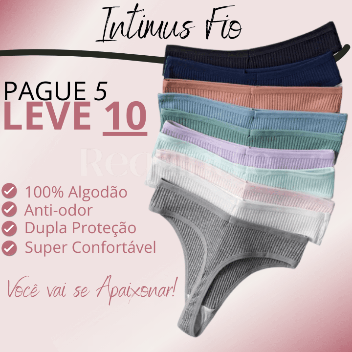 Kit Calcinhas Intimus em Algodão [Compre 5 Leve 10] + Frete Grátis