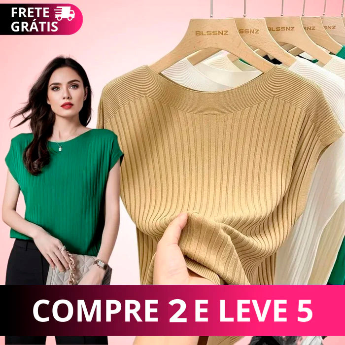 (🔥Compre 1 Leve 5) Blusinhas Liana em Malha Viscoelástica - Ideal para o verão 🔥 + Super brinde